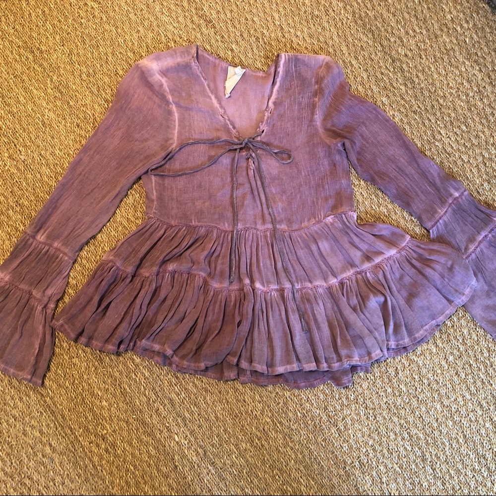 Purple Ruffle Blouse